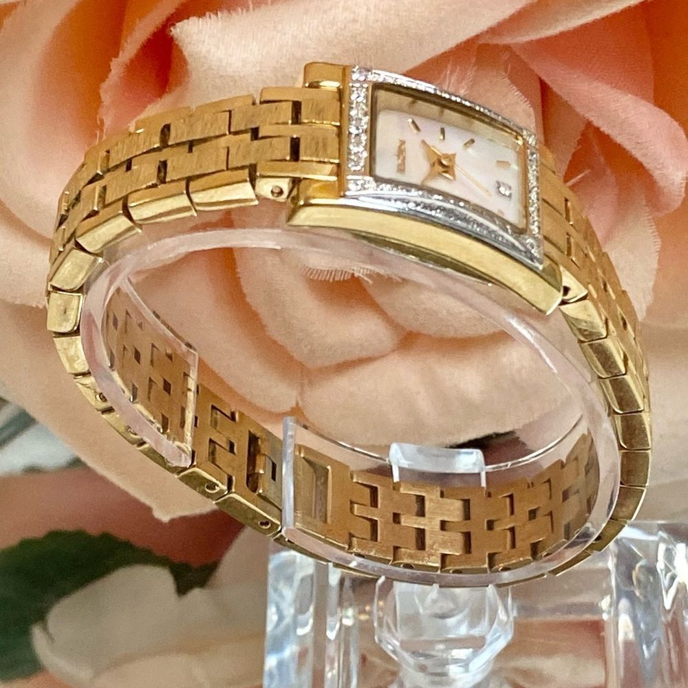 Elgin Crystal Accented Bezel and Mother of Pearl Dial Dress Watch - Picture 6 of 16
